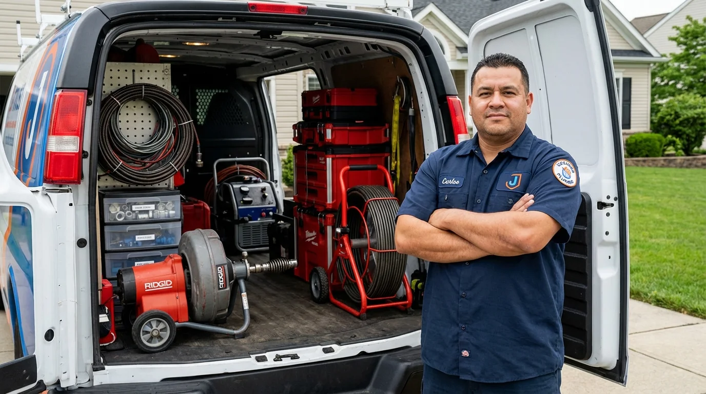 Professional drain cleaning equipment and Johns Plumbing LLC plumber in Brent